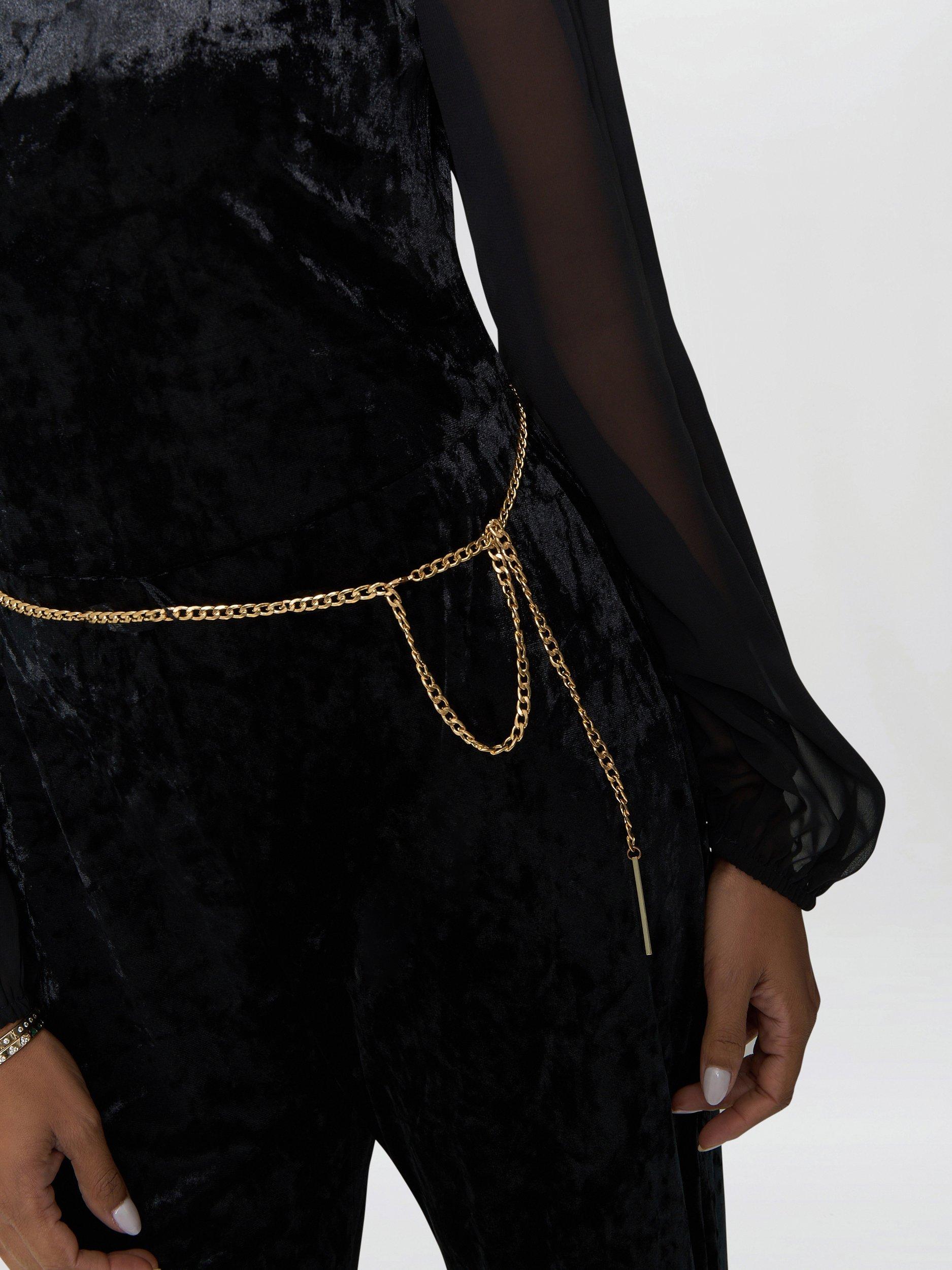 Product image 5 of 5, which shows Gina Bacconi Alaska Long Sleeve Jumpsuit, Black, 8