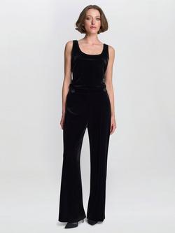 Gina Bacconi Tania Velvet Tailored Trousers, Black