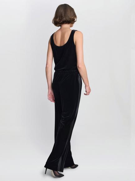 Gina Bacconi Tania Velvet Tailored Trousers - view 2, Black