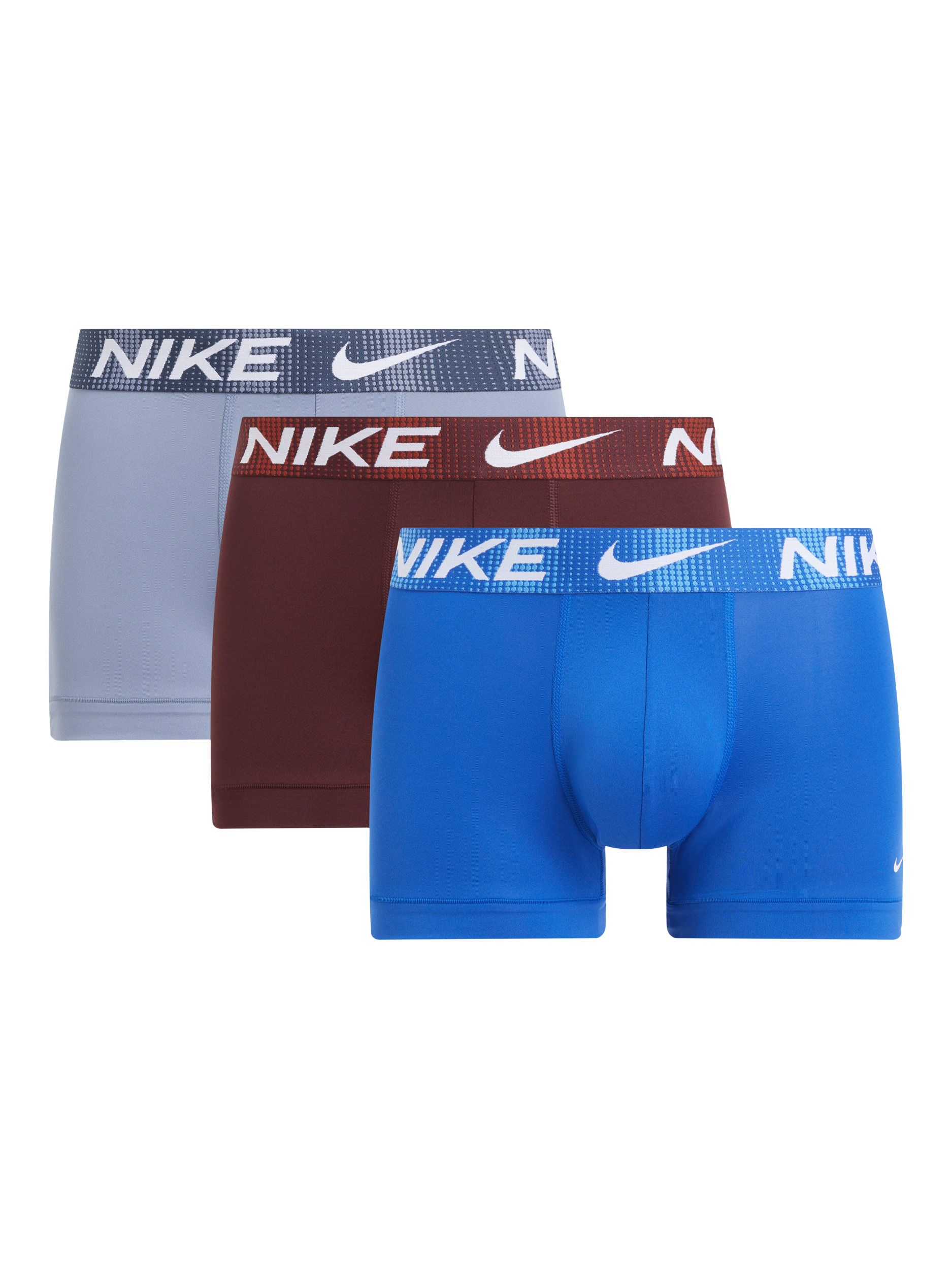 Product image 1 of 2, which shows Nike Logo Trunks, Pack of 3, Red, XS