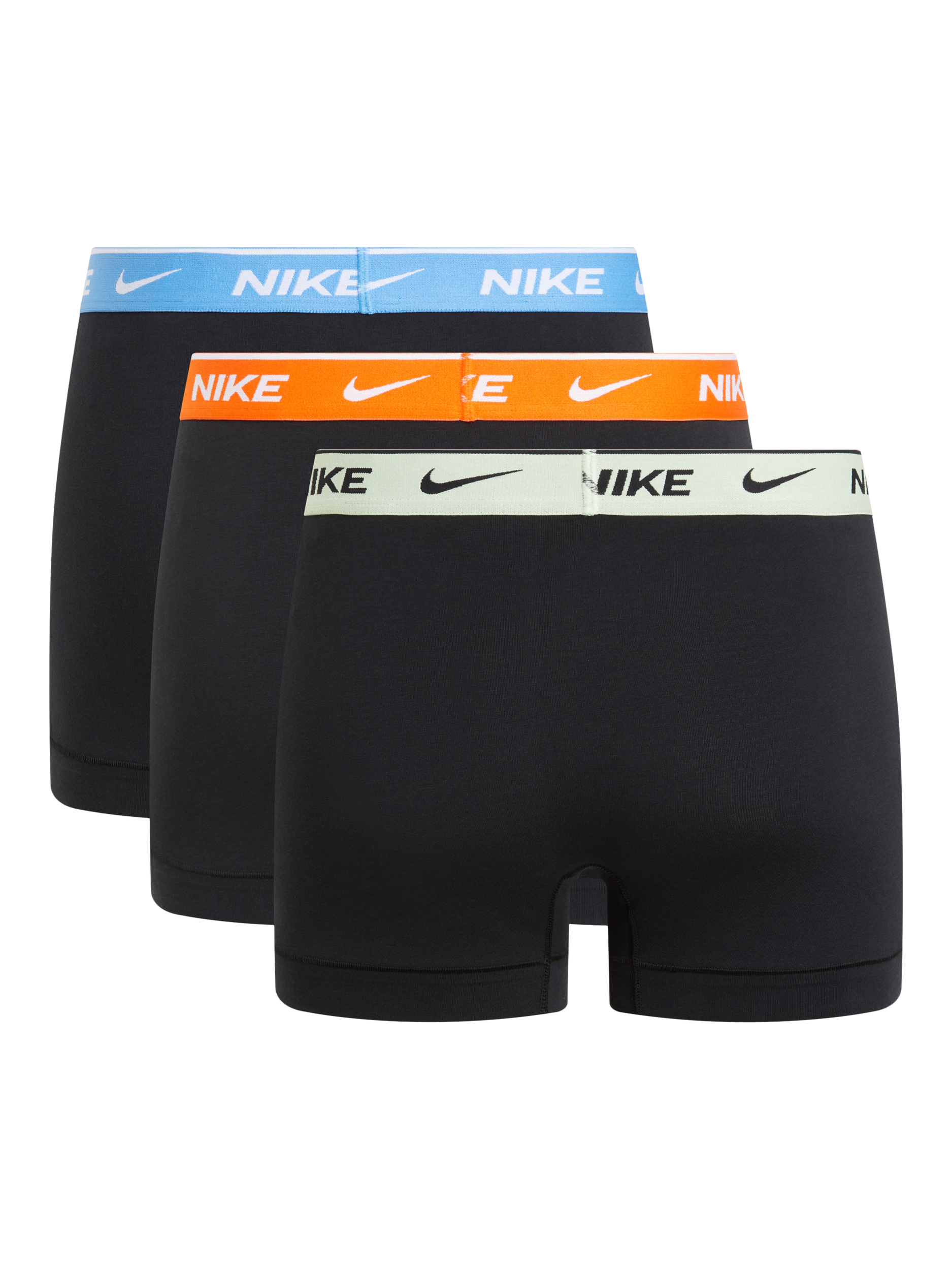 Product image 2 of 2, which shows Nike Logo Cotton Blend Trunks, Pack of 3, Black, XS