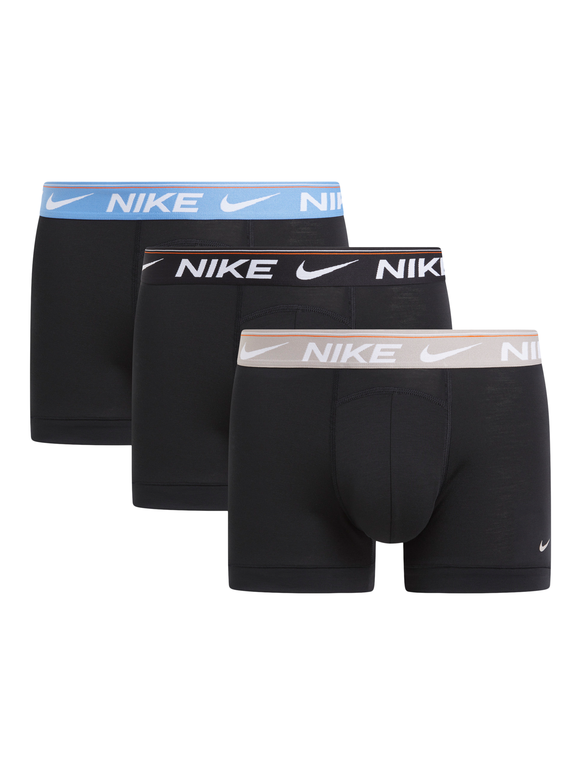 Product image 1 of 2, which shows Nike Logo Trunks, Pack of 3, Black, S