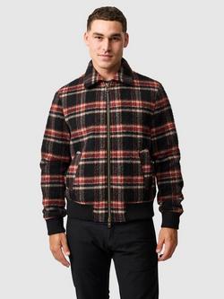 Rodd & Gunn Rigney Check Wool Blend Bomber Jacket, Midnight, Midnight