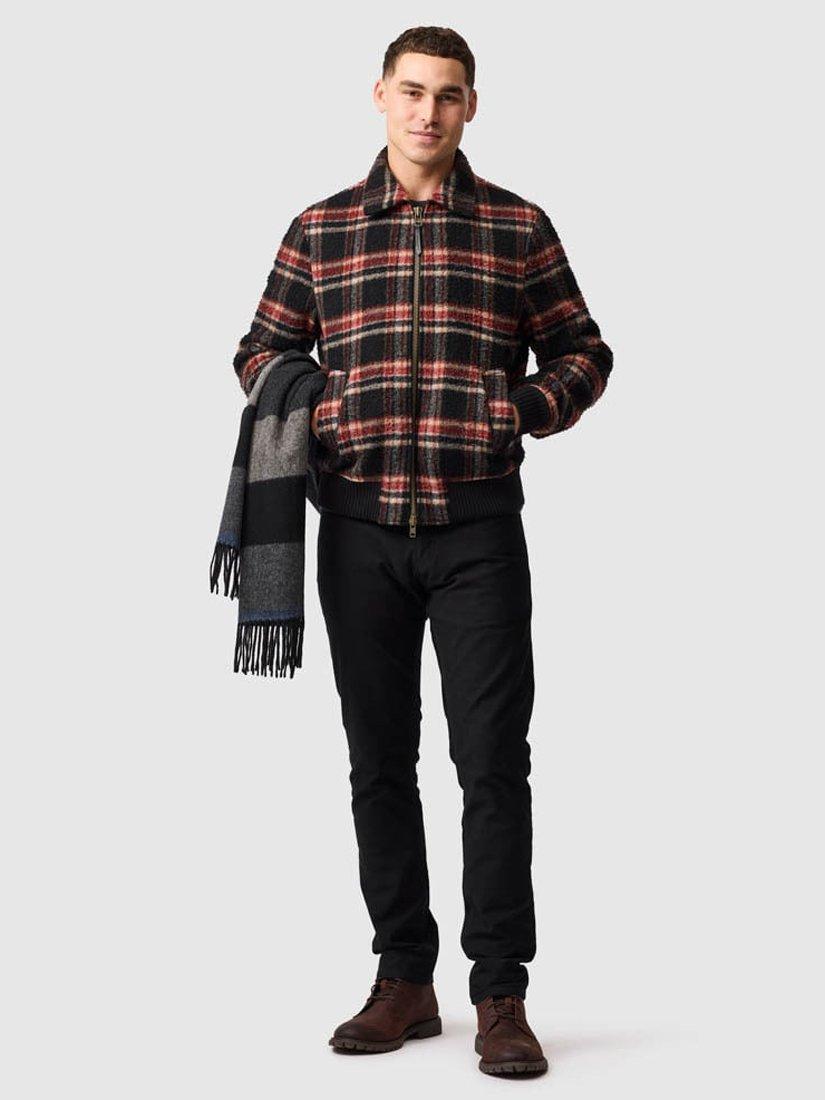 Product image 2 of 6, which shows Rodd & Gunn Rigney Check Wool Blend Bomber Jacket, Midnight, L