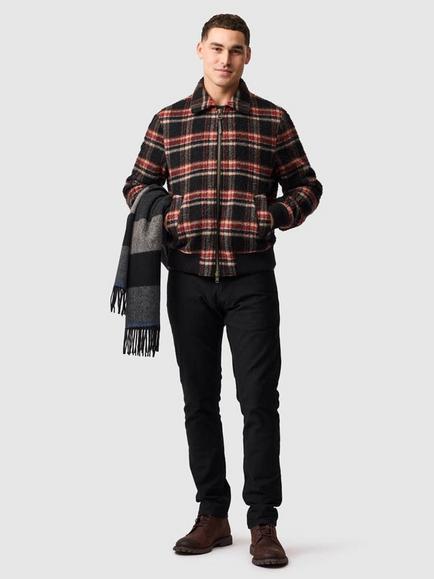 Rodd & Gunn Rigney Check Wool Blend Bomber Jacket, Midnight - view 2, Midnight