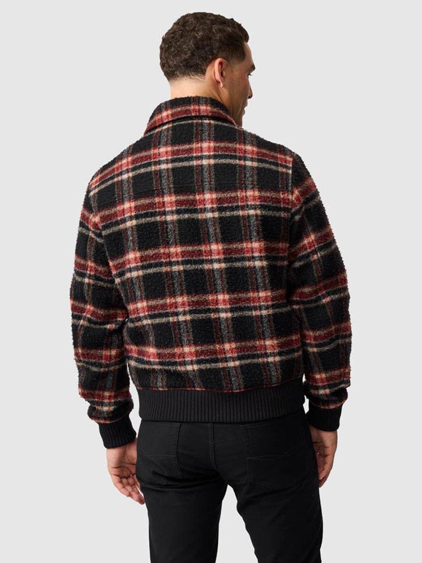 Product image 3 of 6, which shows Rodd & Gunn Rigney Check Wool Blend Bomber Jacket, Midnight, L