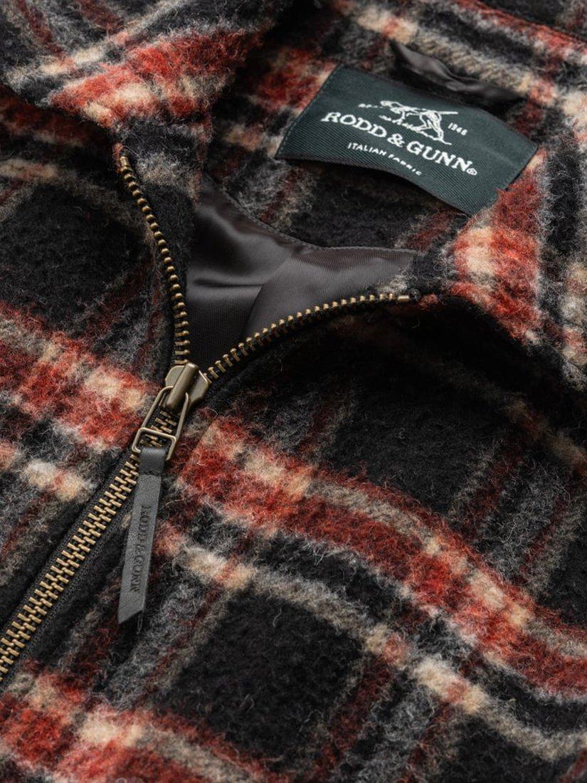 Product image 5 of 6, which shows Rodd & Gunn Rigney Check Wool Blend Bomber Jacket, Midnight, L