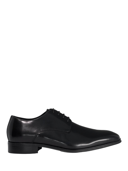 Dune London Satchel Wide Fit Leather Lace Up Shoes, Black, Black