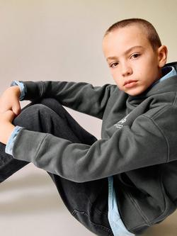 Mango Kids' Dart Graphic Print Hoodie, Charcoal - view 2, Charcoal