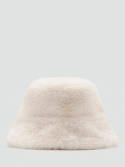 Mango Kid's Canela Faux Fur Bucket Hat, Beige, Beige