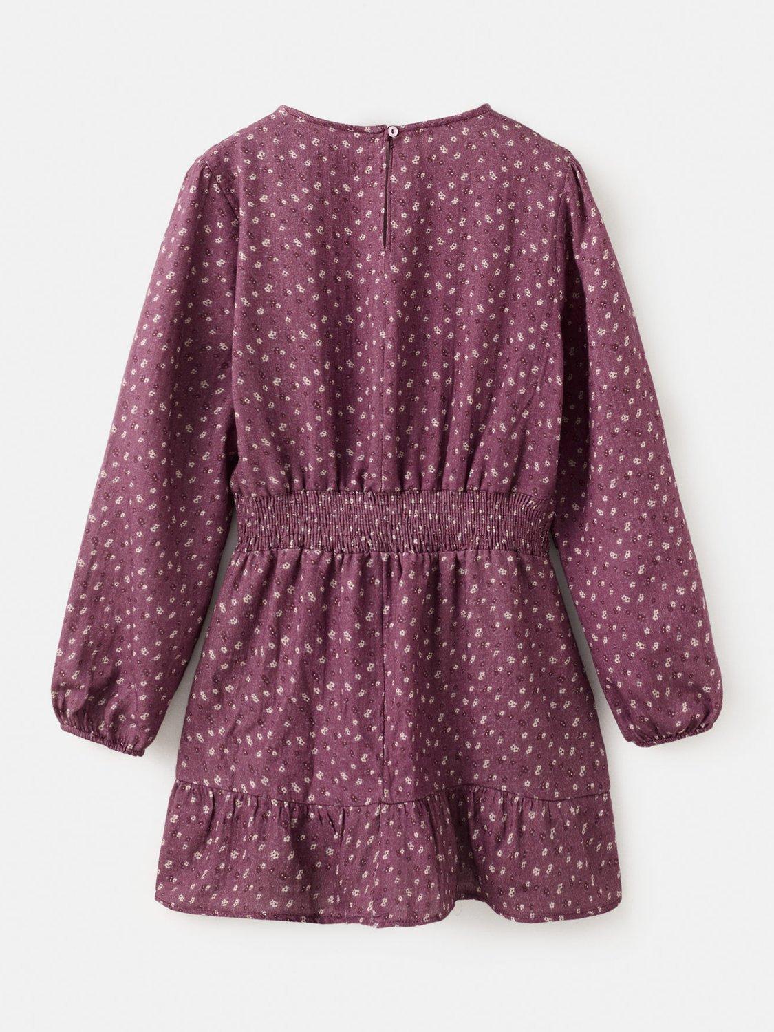 Product image 2 of 4, which shows Mango Kids' Selene Dress, Dark Red, 10 years