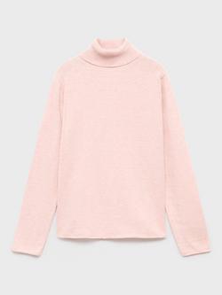 Mango Kids' Bella Turtleneck Knit Sweater, Light Pink, Light Pink