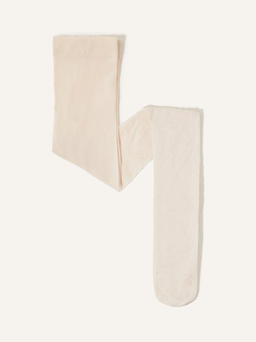 Product image 2 of 2, which shows Monsoon Baby Polka Dot Tights, Ivory, 0-6 months