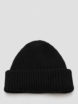 Mango Rib Knit Cap, Black, Black