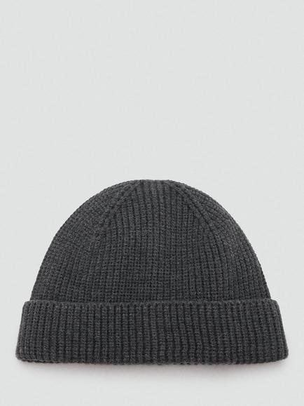 Mango Rib Knit Cap, Grey