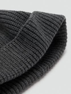 Mango Rib Knit Cap - view 2, Grey