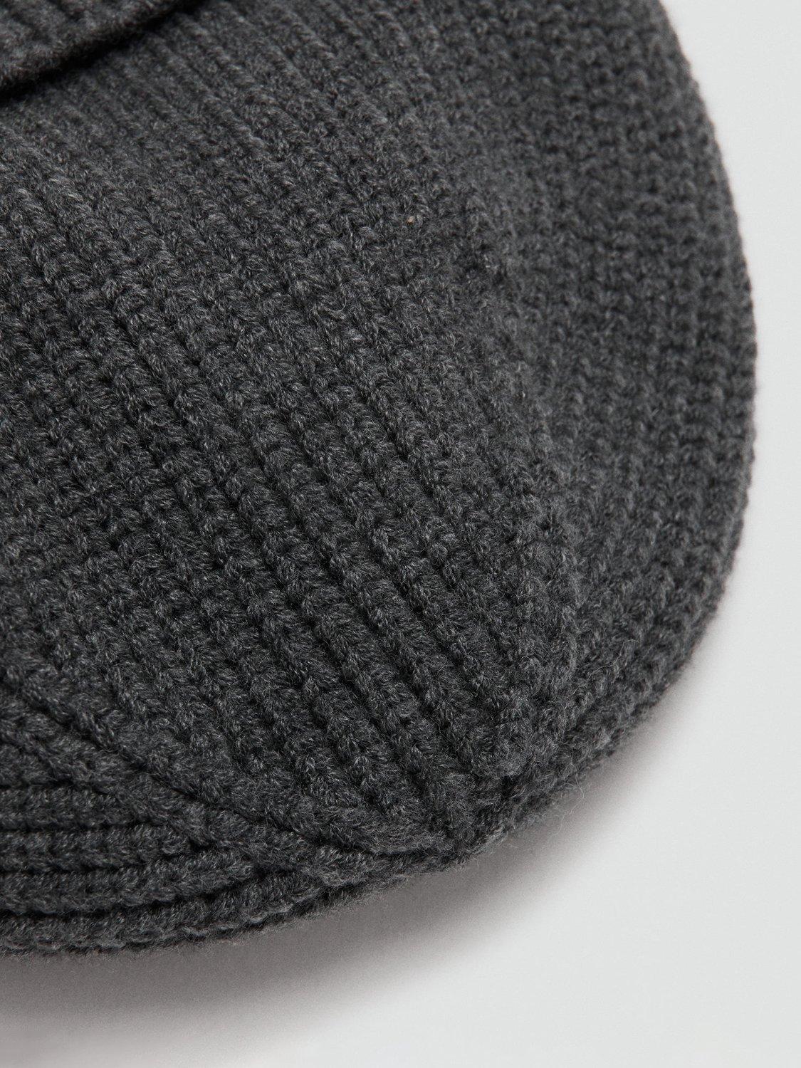 Product image 3 of 3, which shows Mango Rib Knit Cap, Grey, One Size