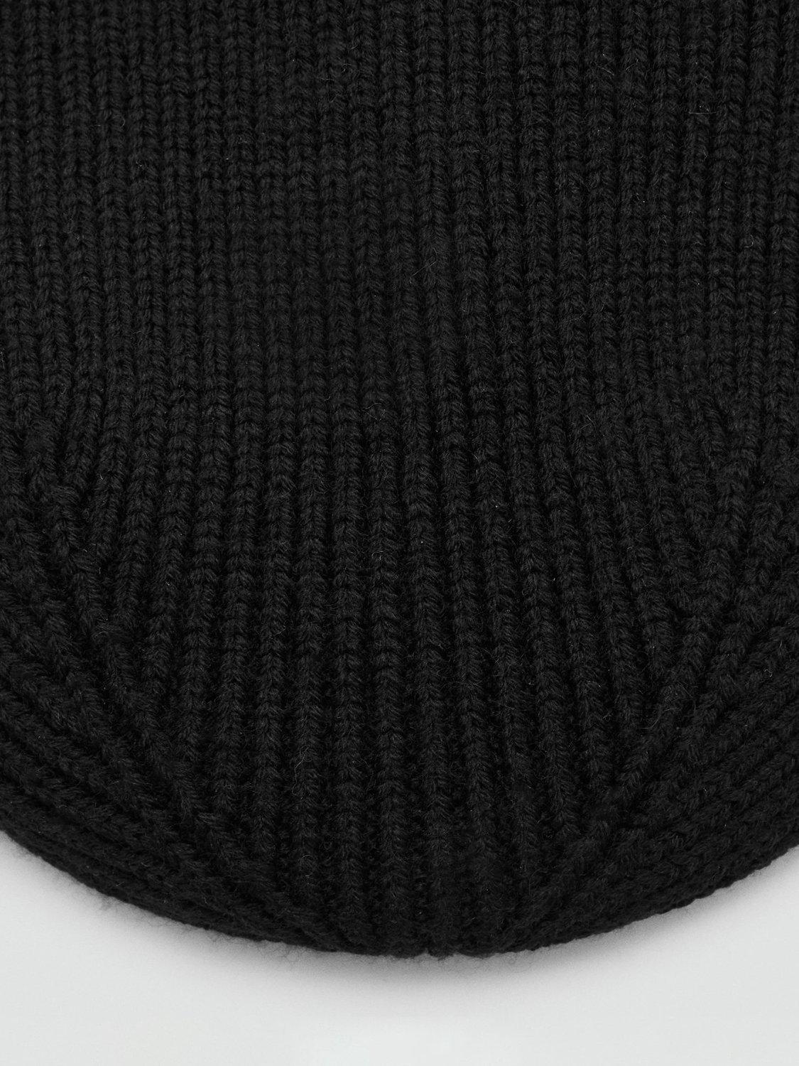 Product image 3 of 3, which shows Mango Ribbed Wool Blend Hat, Black, One Size