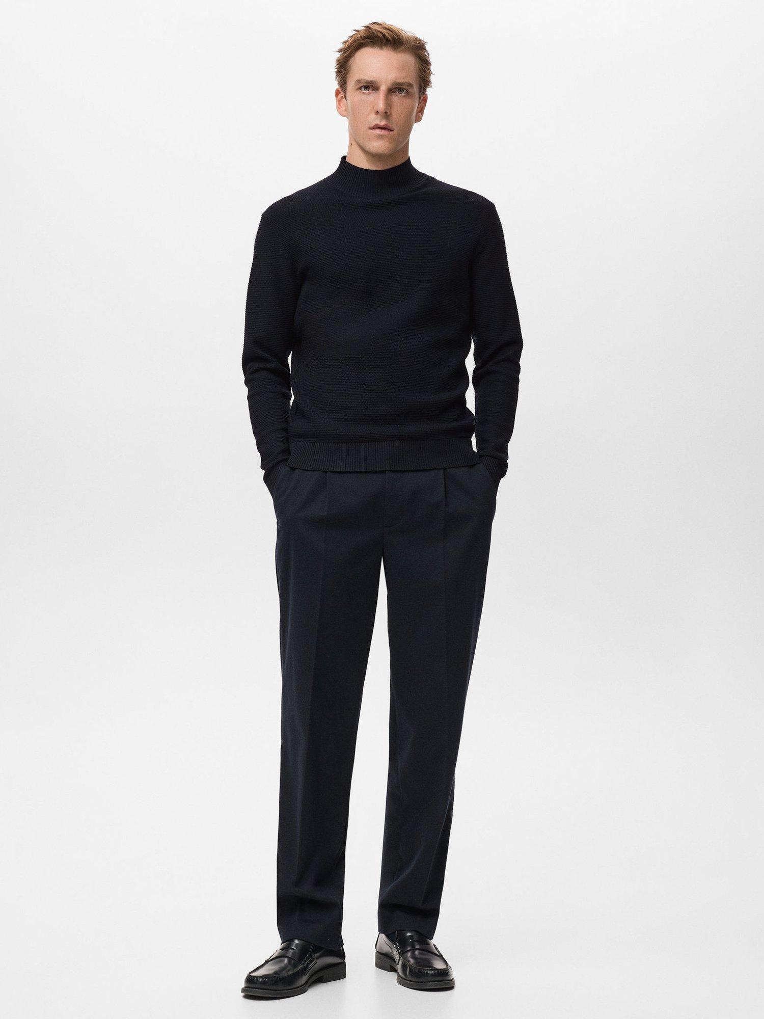 Product image 2 of 8, which shows Mango Carino Structured Perkins Neck Sweater, Navy, M