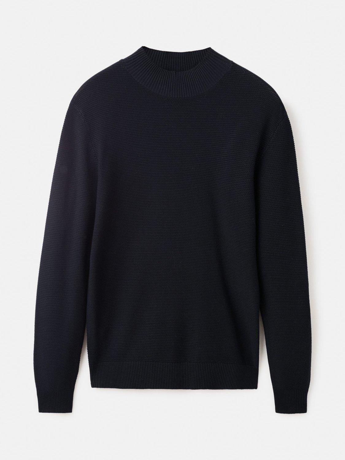 Product image 3 of 8, which shows Mango Carino Structured Perkins Neck Sweater, Navy, M
