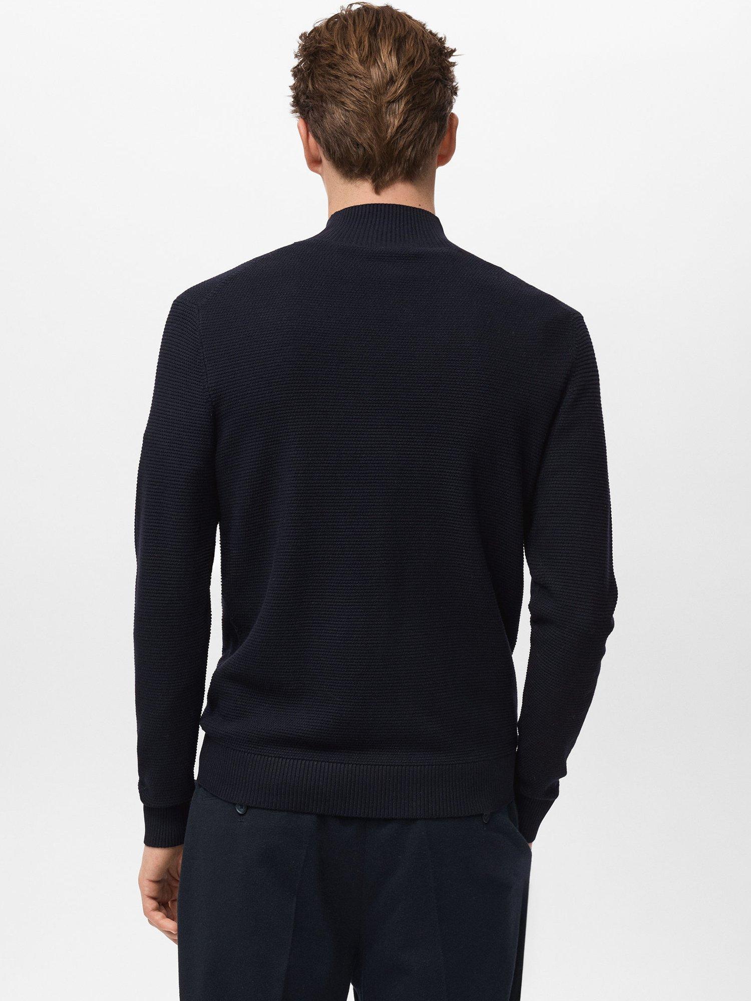 Product image 4 of 8, which shows Mango Carino Structured Perkins Neck Sweater, Navy, M