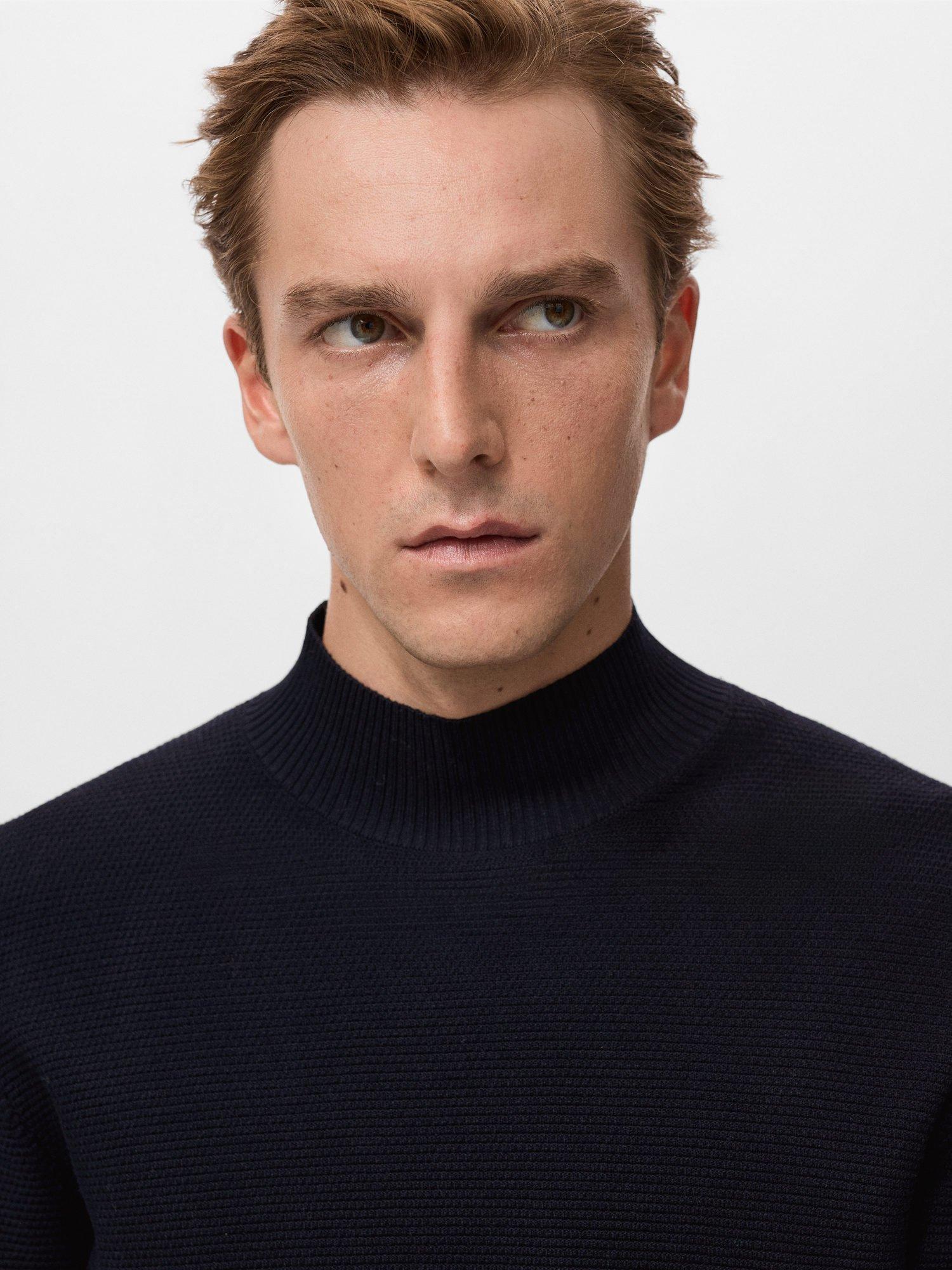 Product image 6 of 8, which shows Mango Carino Structured Perkins Neck Sweater, Navy, M