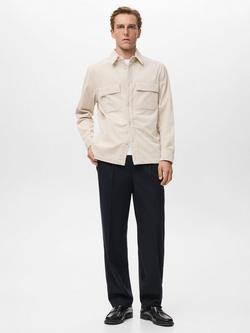 Mango Baku Corduroy Overshirt, Light Beige - view 2, Light Beige