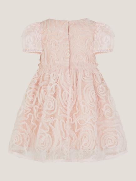 Monsoon Baby Constance Appliqué Rose Party Dress, Pink - view 2, Pink