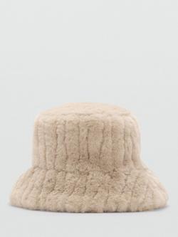 Mango Chessy Bucket Hat, Light Beige