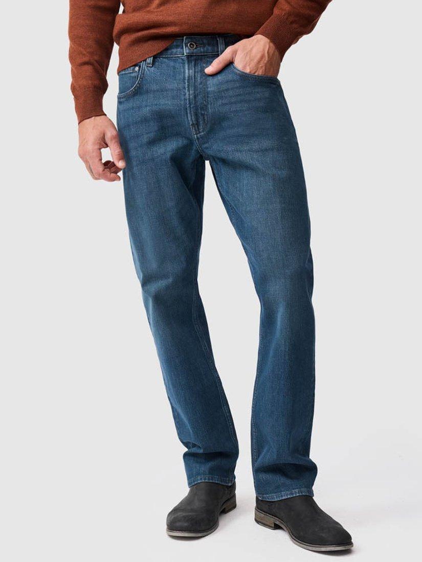 Product image 1 of 8, which shows Rodd & Gunn Kurow Regular Fit Jeans, Mid Blue, 35R