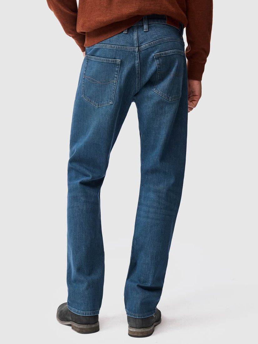 Product image 3 of 8, which shows Rodd & Gunn Kurow Regular Fit Jeans, Mid Blue, 35R