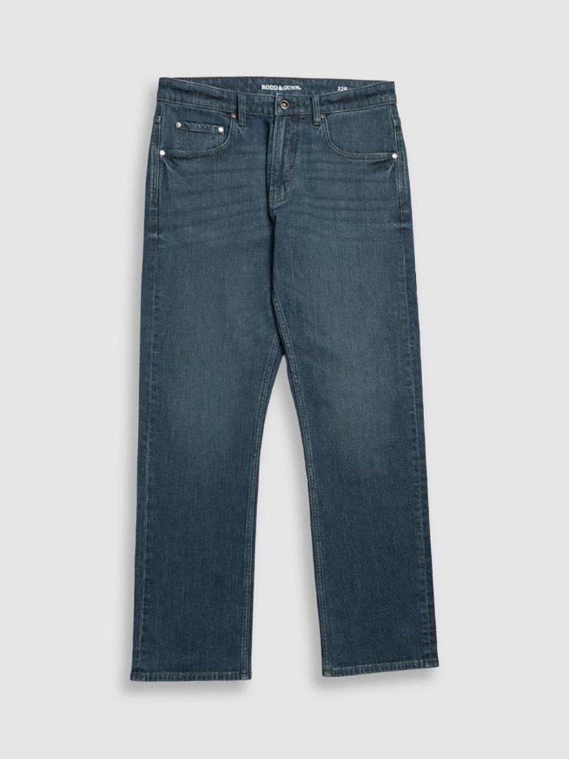 Product image 4 of 8, which shows Rodd & Gunn Kurow Regular Fit Jeans, Mid Blue, 35R