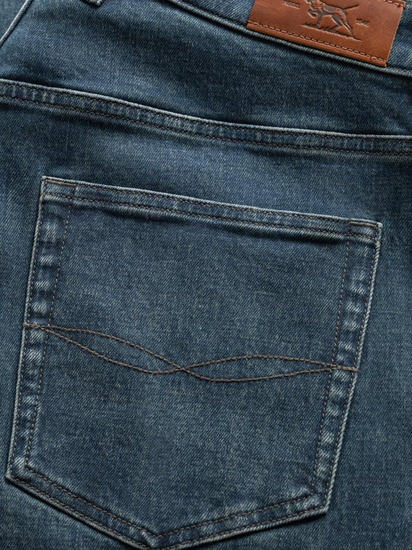 Product image 8 of 8, which shows Rodd & Gunn Kurow Regular Fit Jeans, Mid Blue, 35R