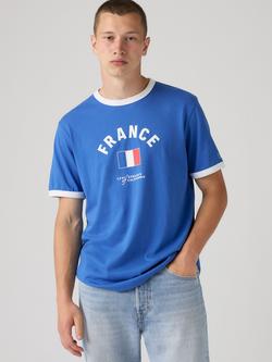 Levi's Ringer Cotton France T-Shirt, Blue/White, Blue/White