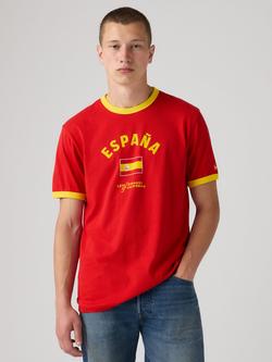 Levi's Ringer Cotton Spain T-Shirt, Red/Yellow, Red/Yellow