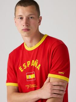 Levi's Ringer Cotton Spain T-Shirt, Red/Yellow - view 2, Red/Yellow