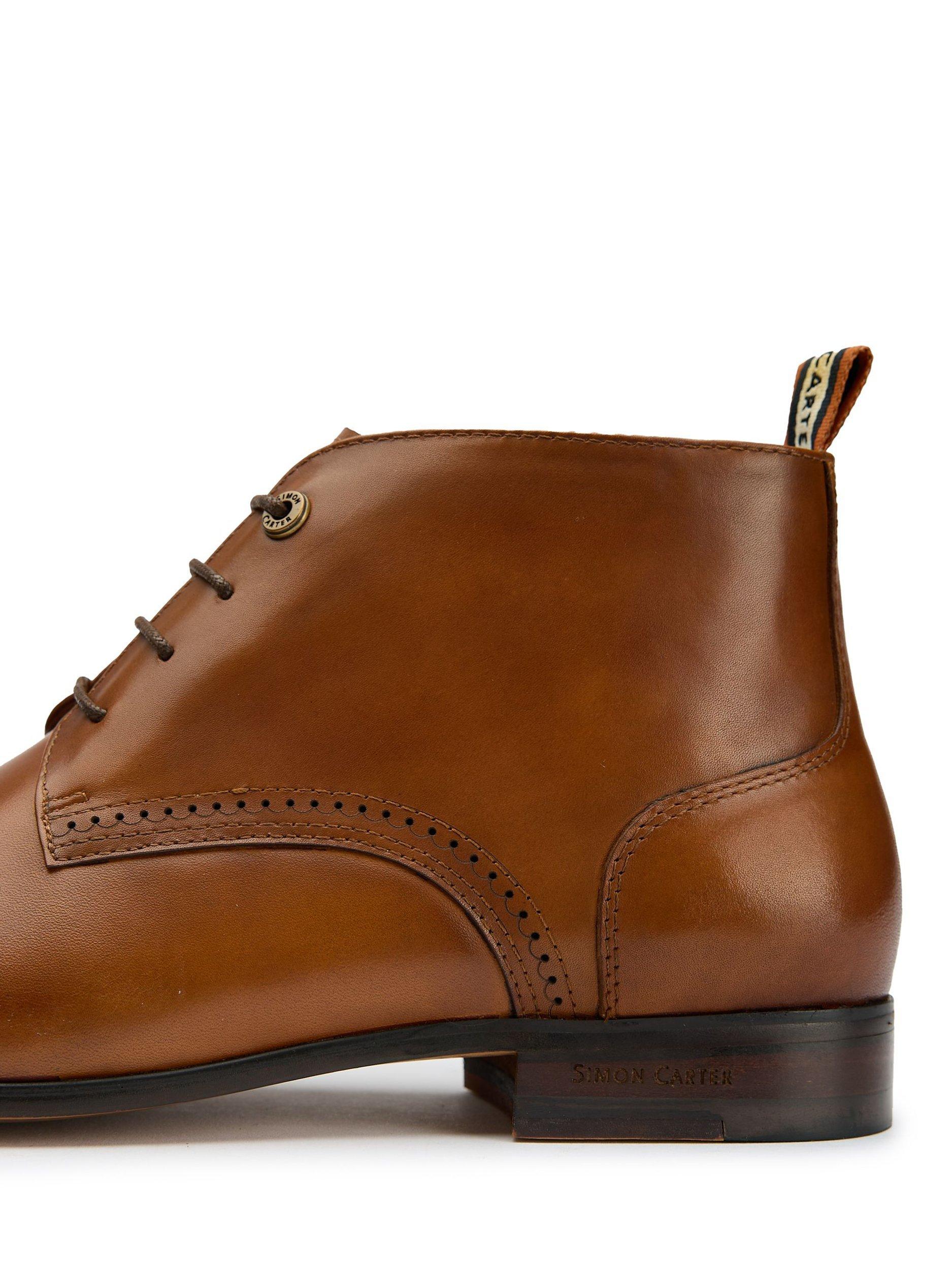 Product image 3 of 6, which shows Simon Carter Boyce Leather Chukka Boots, Tan, 7