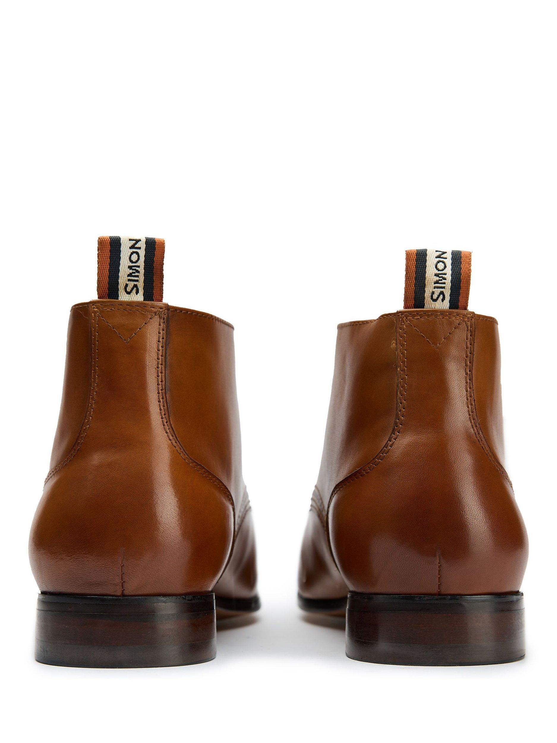 Product image 4 of 6, which shows Simon Carter Boyce Leather Chukka Boots, Tan, 7