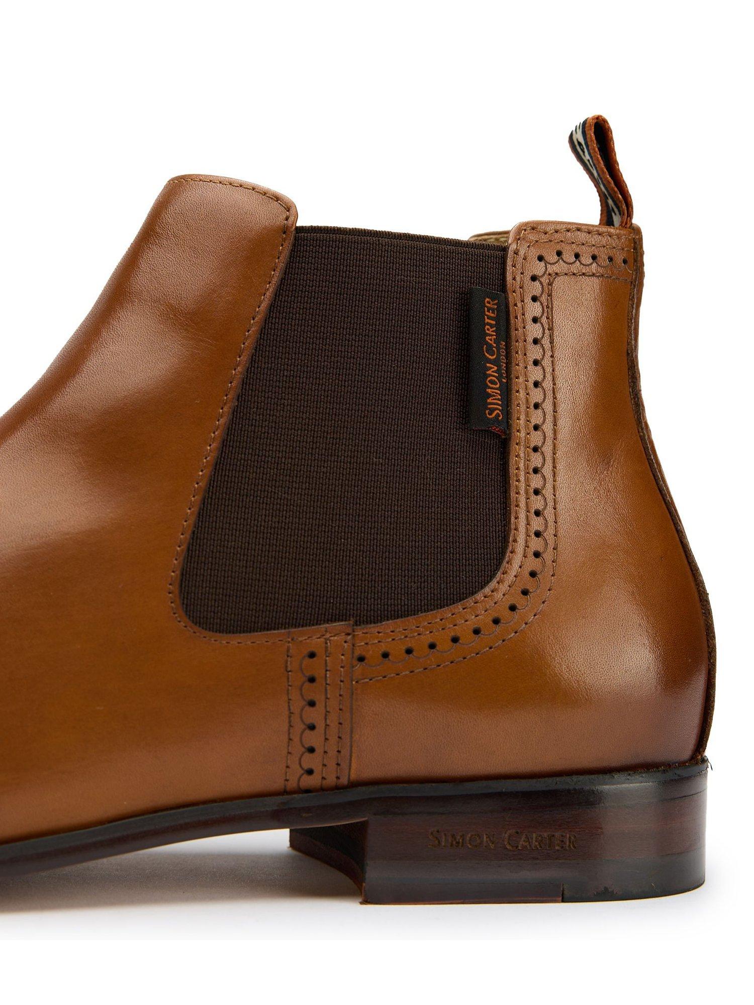 Product image 2 of 6, which shows The Simon Carter Rattle Leather Chelsea Boots, Tan, 7