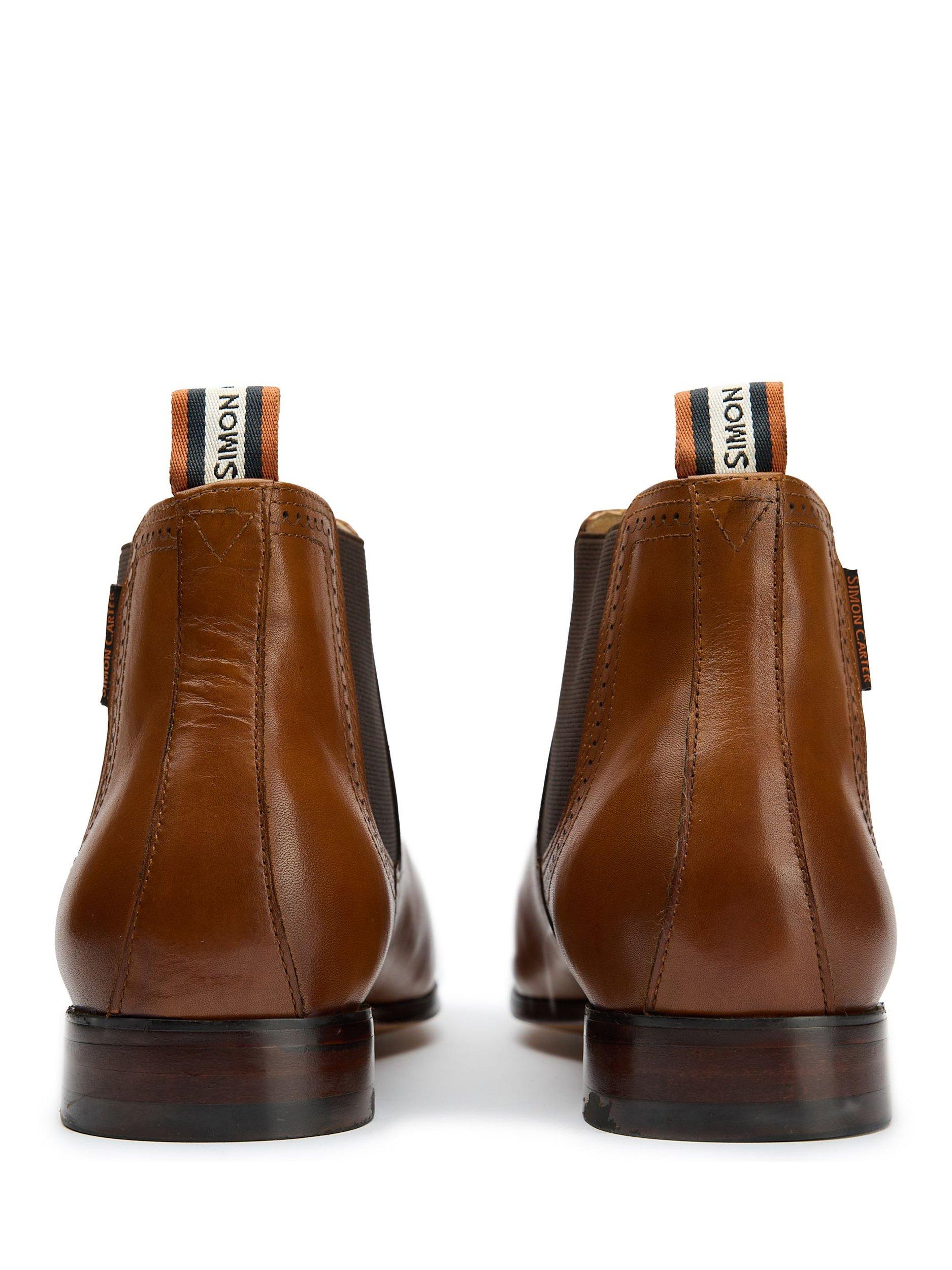 Product image 4 of 6, which shows The Simon Carter Rattle Leather Chelsea Boots, Tan, 7