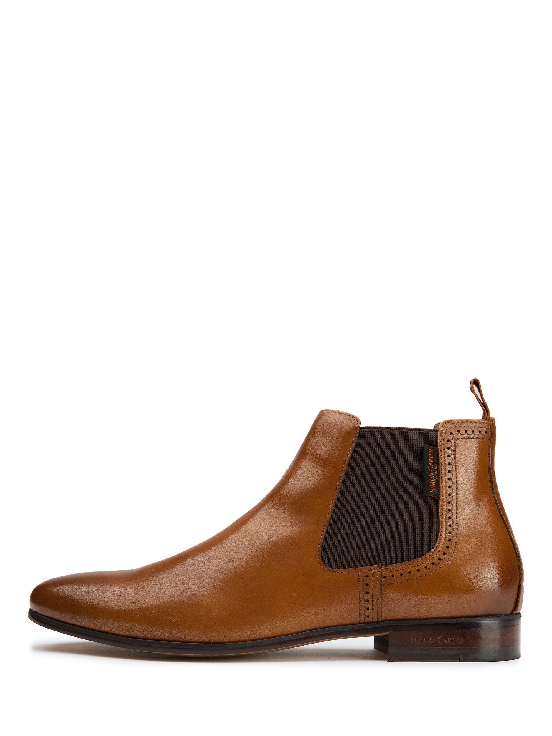 Product image 6 of 6, which shows The Simon Carter Rattle Leather Chelsea Boots, Tan, 7