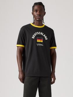 Levi's Ringer Cotton Germany T-Shirt, Black/Yellow, Black/Yellow