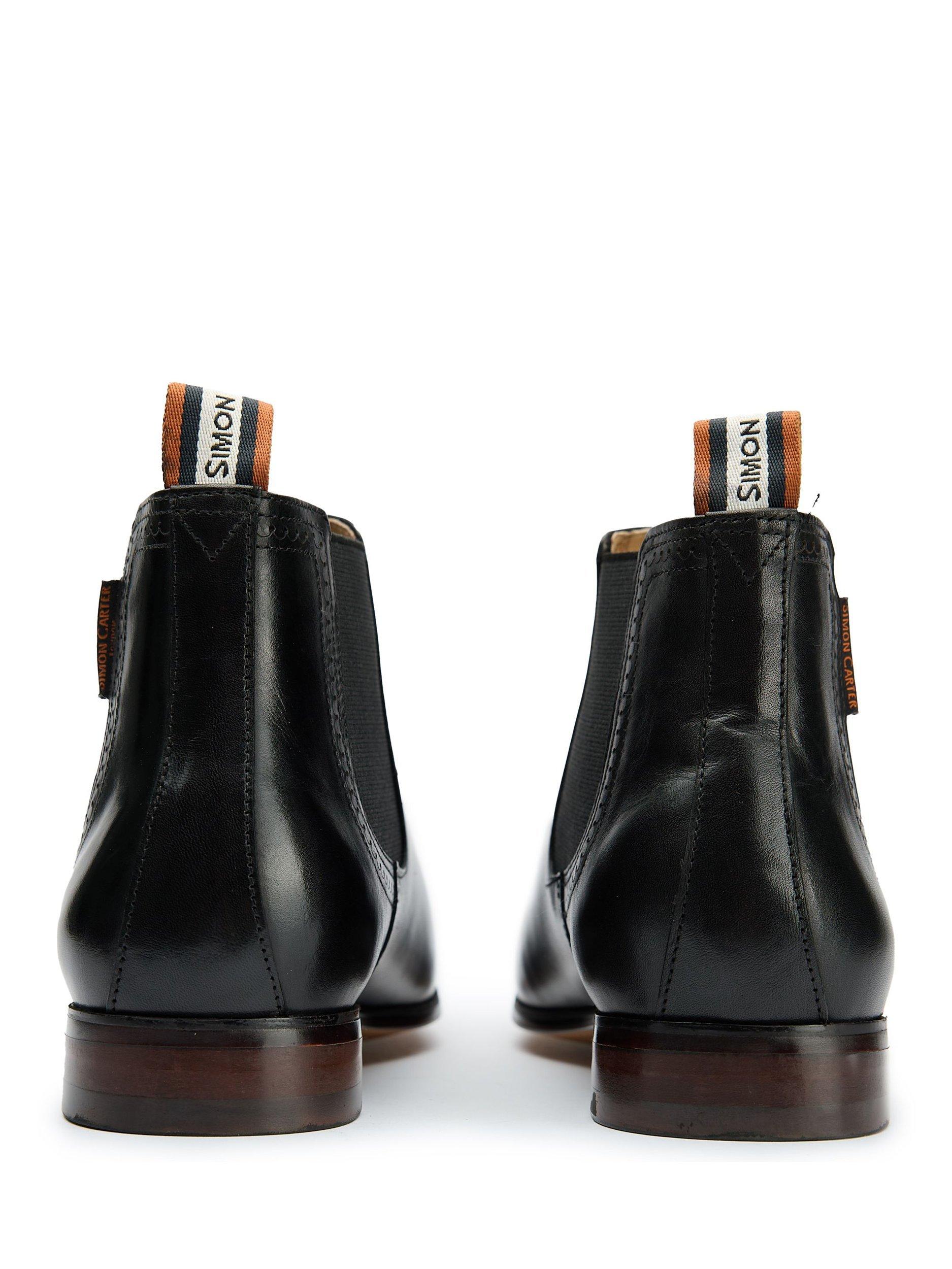 Product image 3 of 6, which shows The Simon Carter Rattle Leather Chelsea Boots, Black, 7