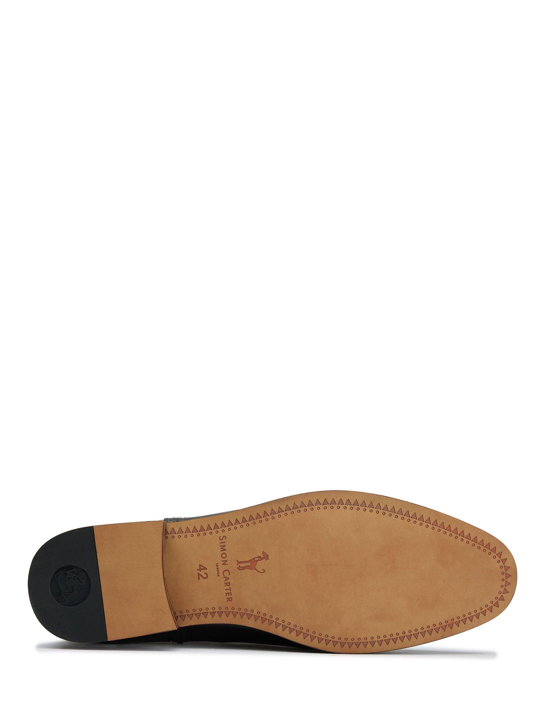 Product image 5 of 6, which shows The Simon Carter Rattle Leather Chelsea Boots, Black, 7