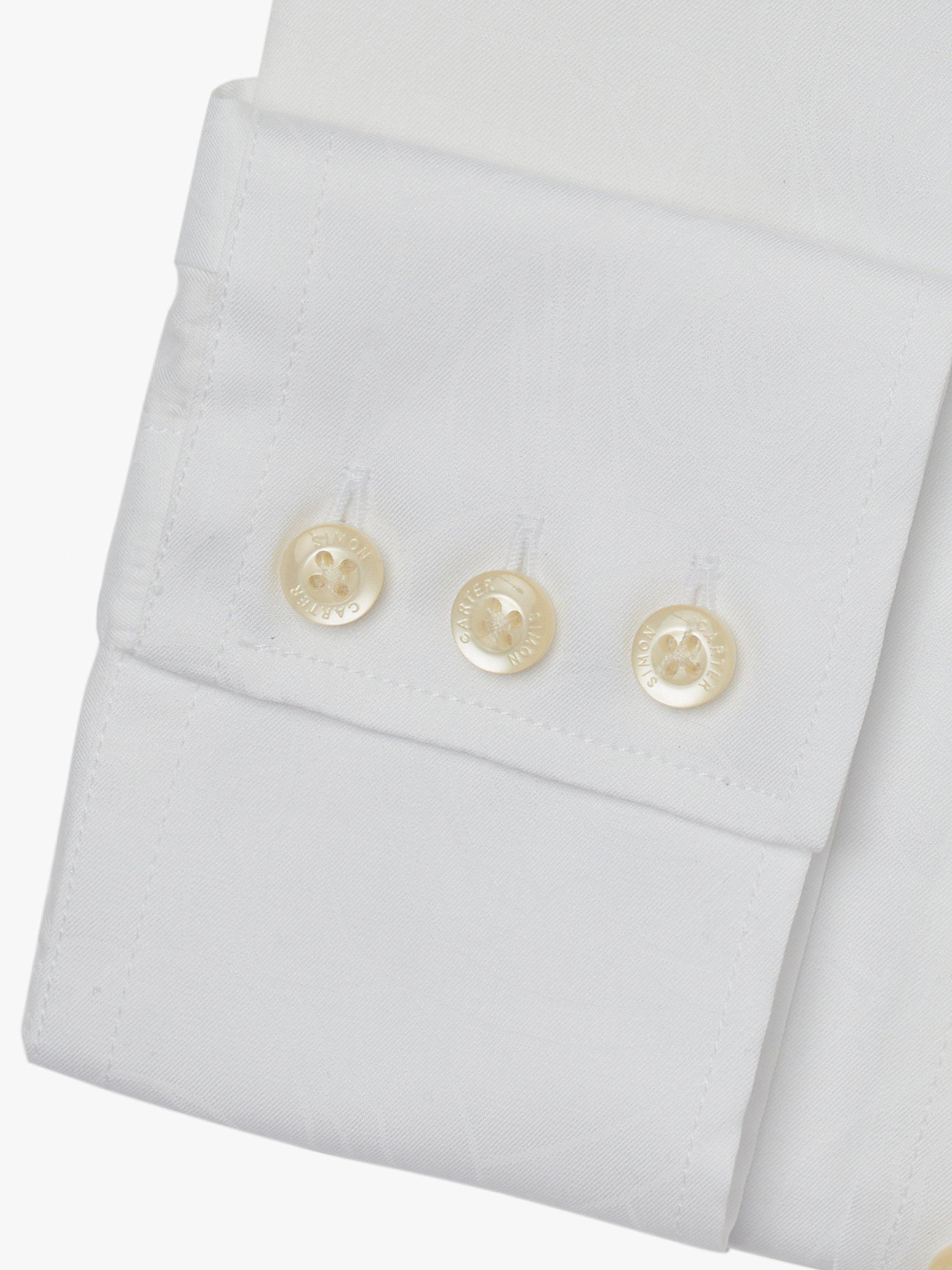 Product image 6 of 6, which shows Simon Carter Rose Jacquard Shirt, White, 15.5/R