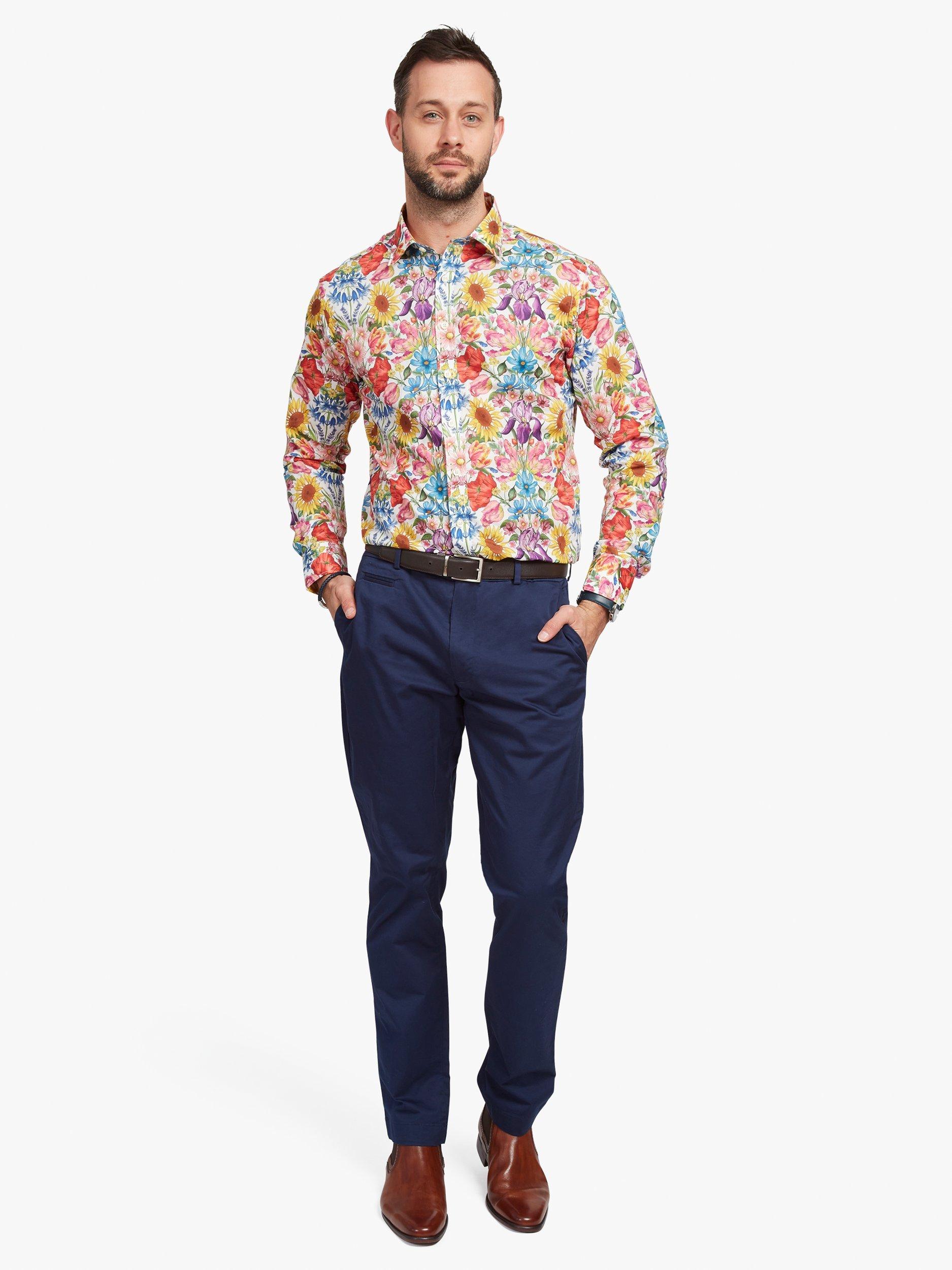 Product image 3 of 7, which shows Simon Carter Floral Muse Shirt, Multi, 15.5/R