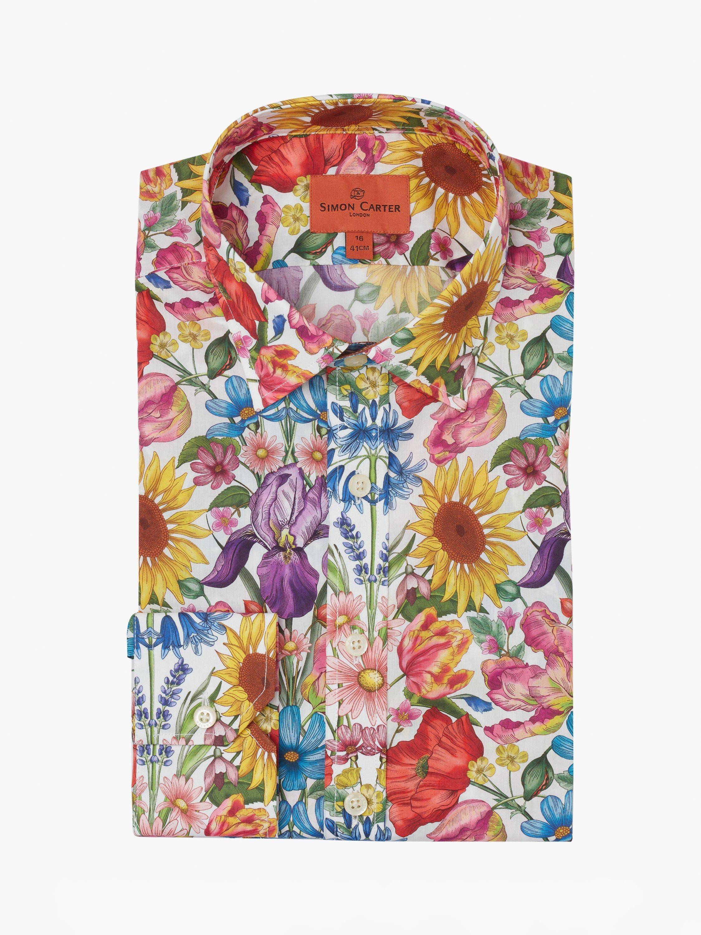Product image 4 of 7, which shows Simon Carter Floral Muse Shirt, Multi, 15.5/R