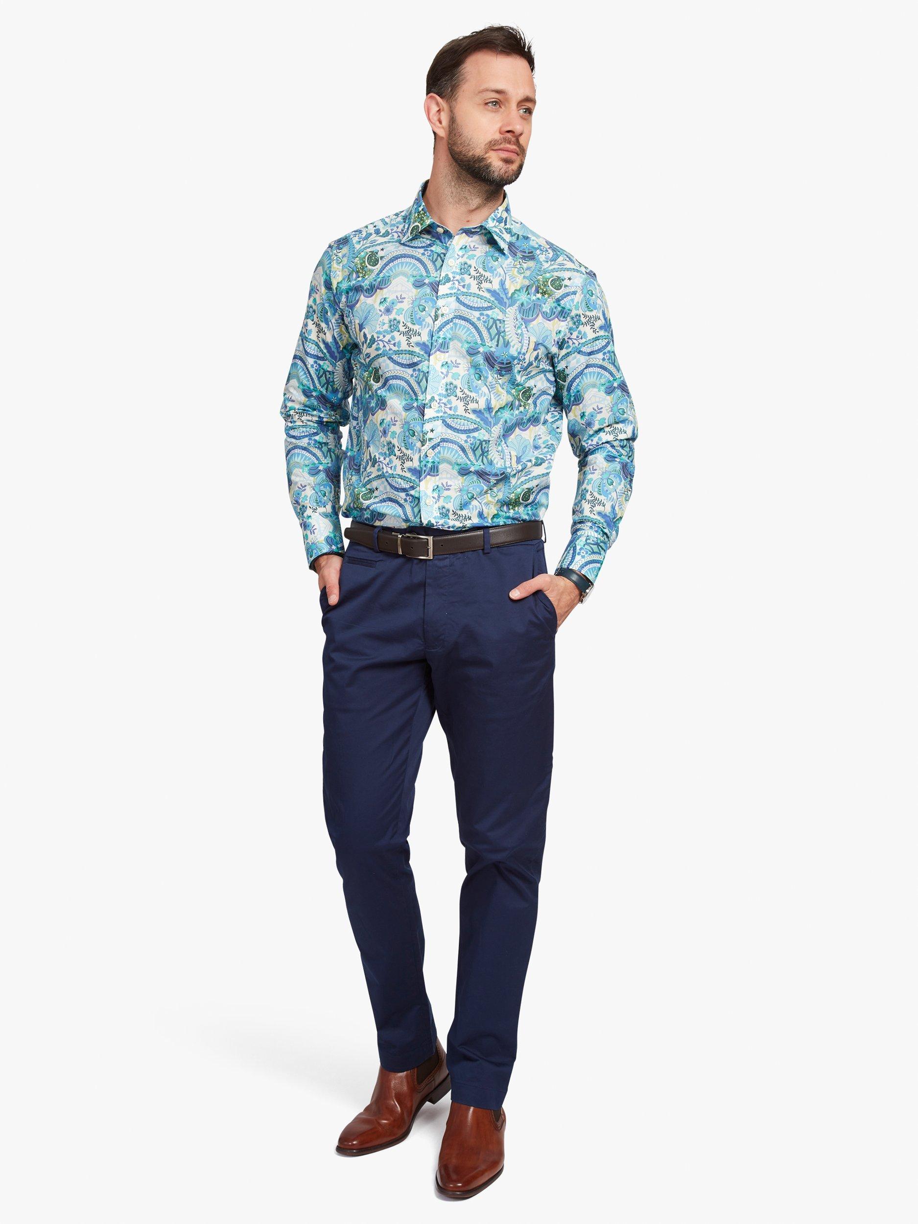 Product image 3 of 7, which shows Simon Carter Stage Shirt, Blue/Multi, 15/R