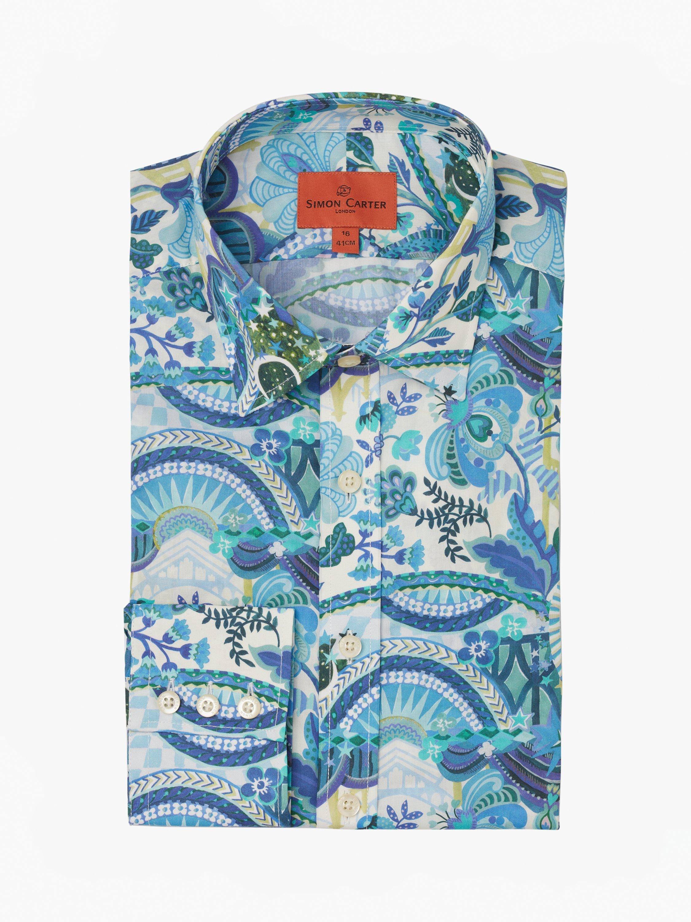 Product image 4 of 7, which shows Simon Carter Stage Shirt, Blue/Multi, 15/R