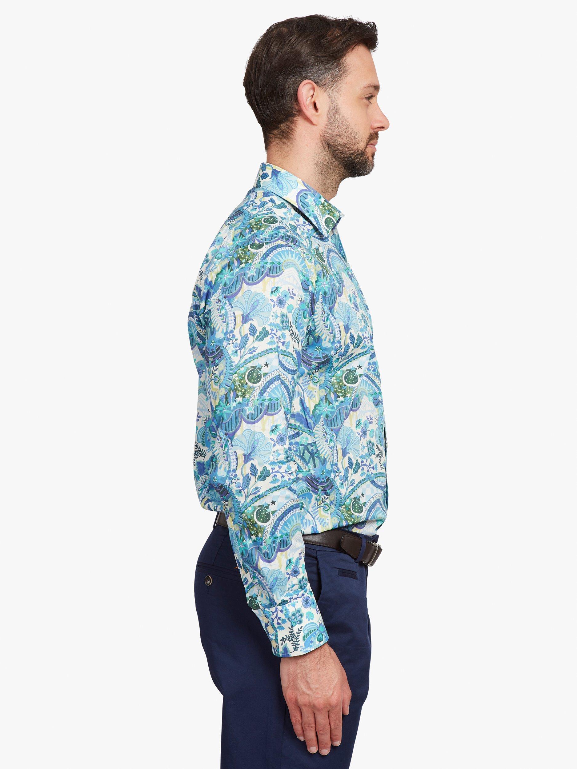 Product image 7 of 7, which shows Simon Carter Stage Shirt, Blue/Multi, 15/R